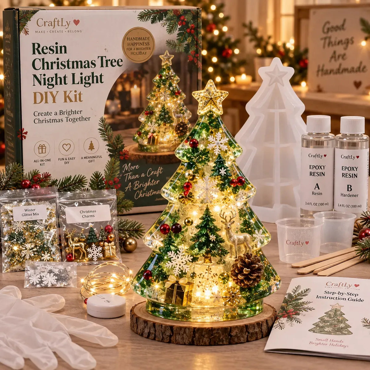 🎄DIY Christmas Tree Night Light Kit — 💕 Step-by-Step Guide Included