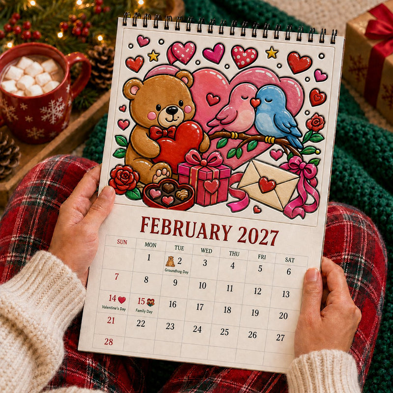 February 2027 coloring calendar