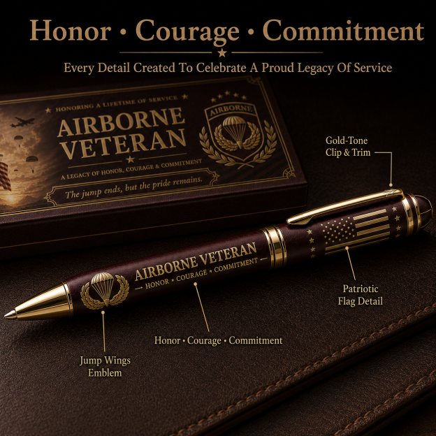 🪂Airborne Veteran Honor & Courage Keepsake Pen