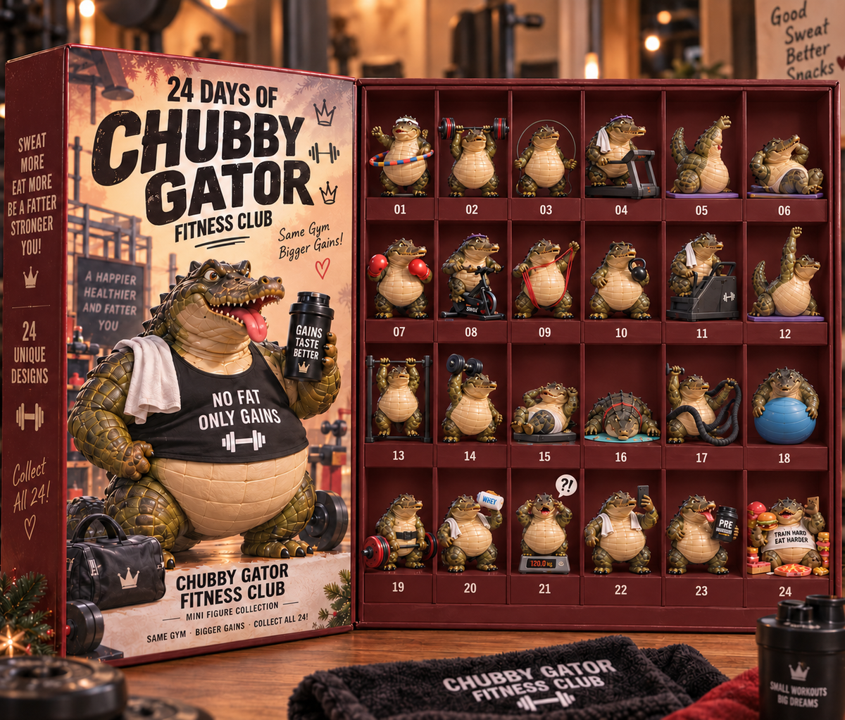 24 Days of Chubby Gators complete fitness figurine collection