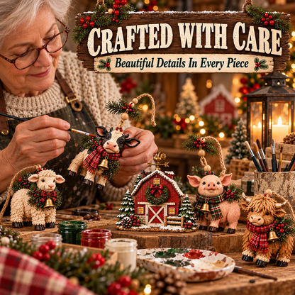 🔥100% Handmade in USA -🐄 Christmas Farm Friends Hanging Mantel Garland