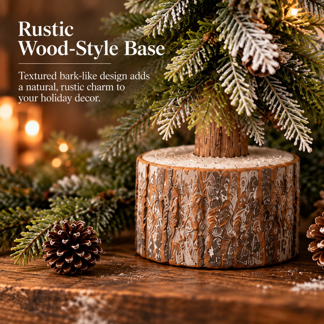 🎄Snow-Kissed Woodland Christmas Tree Trio – Tabletop Holiday Decor