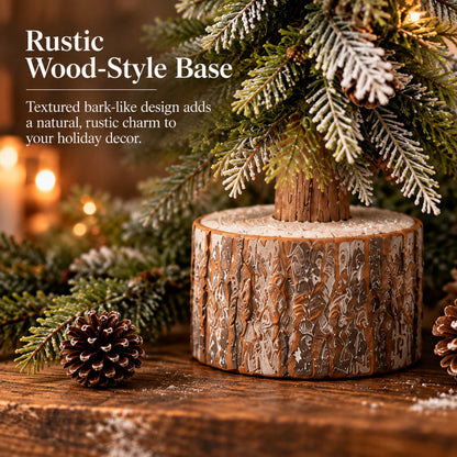 🎄Snow-Kissed Woodland Christmas Tree Trio – Tabletop Holiday Decor