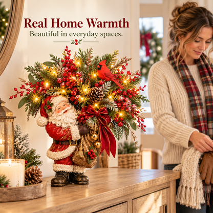 🔥🥰Santa’s Winter Glow – A Cardinal Christmas Display