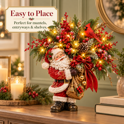 🔥🥰Santa’s Winter Glow – A Cardinal Christmas Display