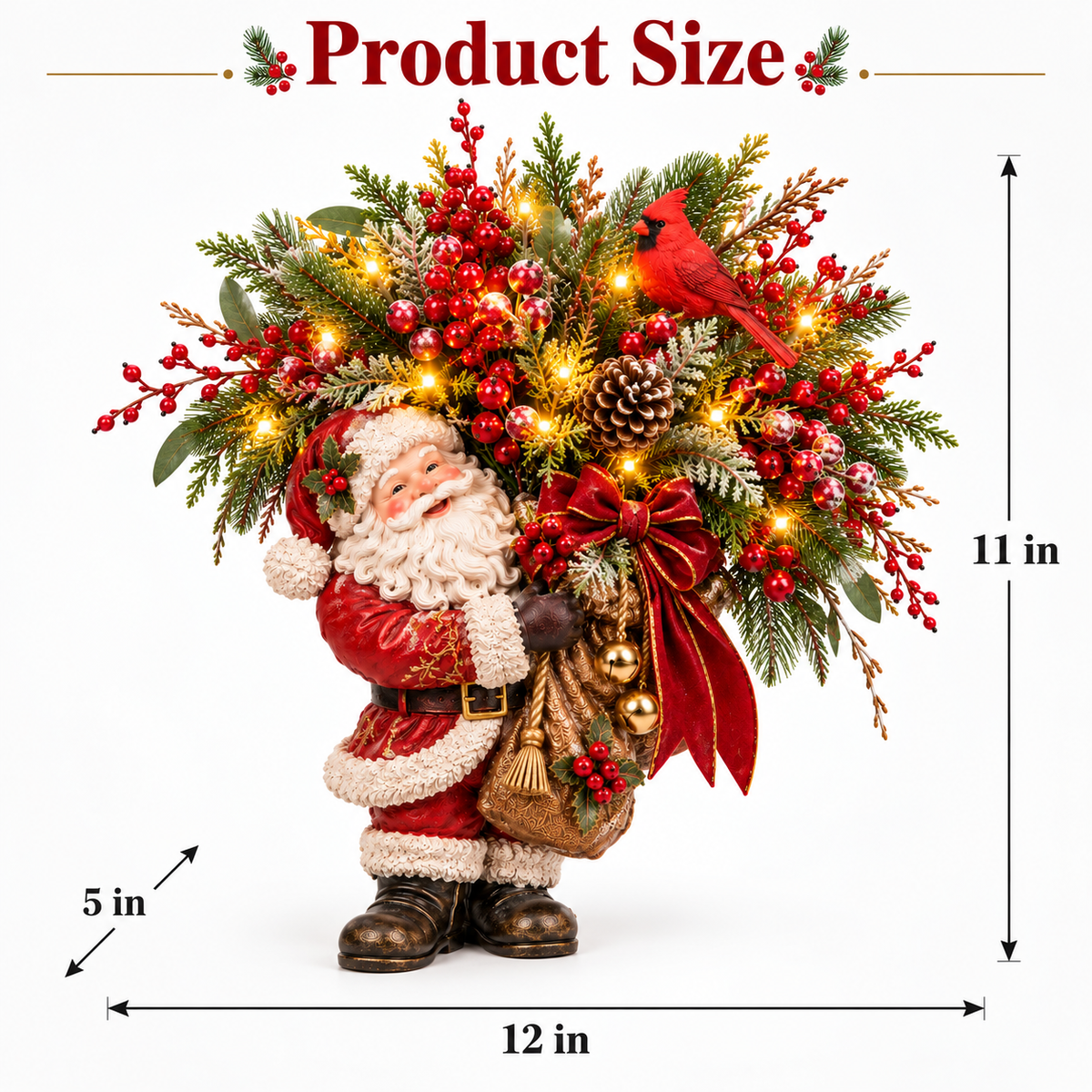 🔥🥰Santa’s Winter Glow – A Cardinal Christmas Display