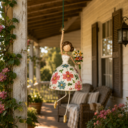 Vintage Whimsical Dancing Lady Hanging Decor