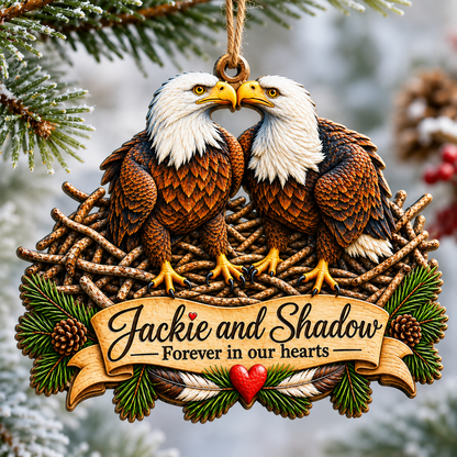 🦅Jackie & Shadow – Bald Eagle Christmas Ornament