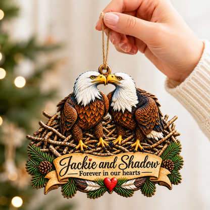 🦅Jackie & Shadow – Bald Eagle Christmas Ornament