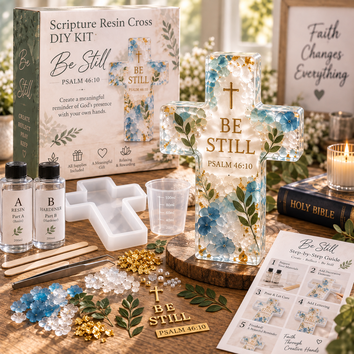 🔥😍Psalms of Hope & Strength – DIY Cross Craft Kit✝️