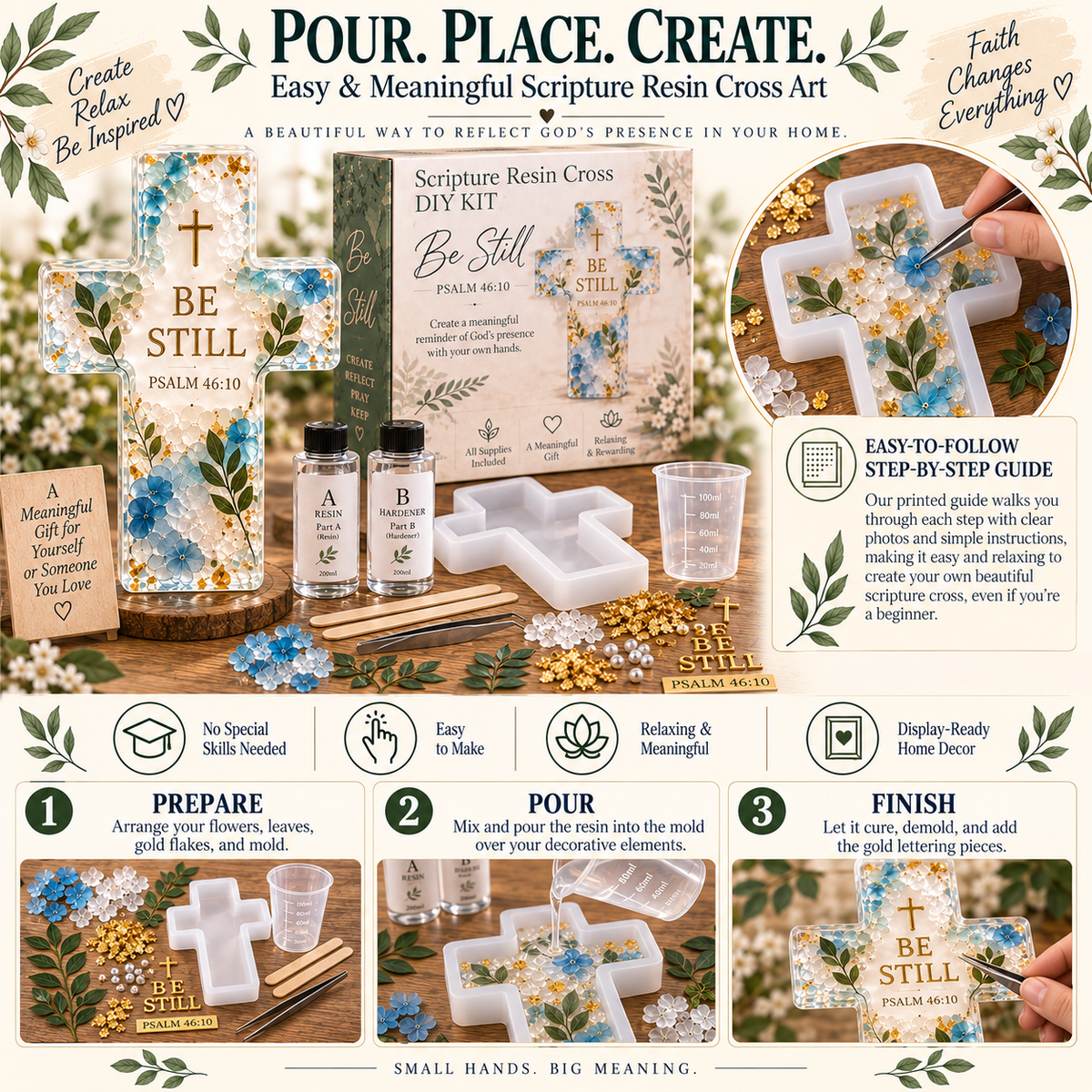 🔥😍Psalms of Hope & Strength – DIY Cross Craft Kit✝️