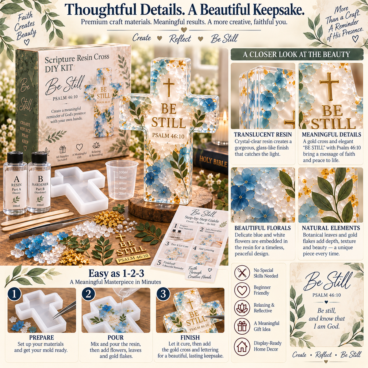 🔥😍Psalms of Hope & Strength – DIY Cross Craft Kit✝️