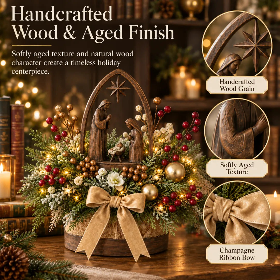 🌸Candlelit Christmas Nativity Centerpiece