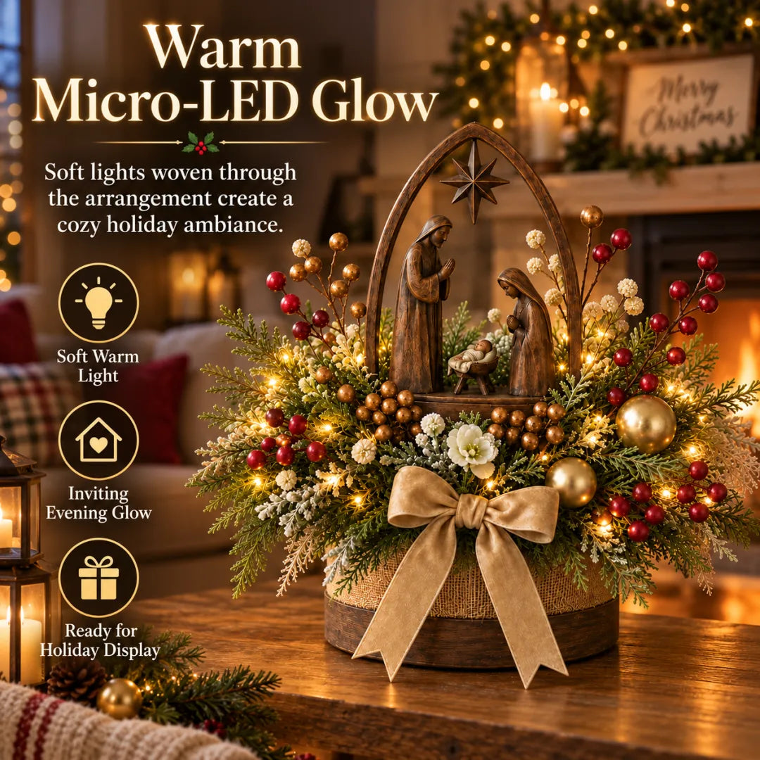 🌸Candlelit Christmas Nativity Centerpiece