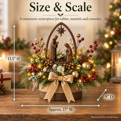🌸Candlelit Christmas Nativity Centerpiece