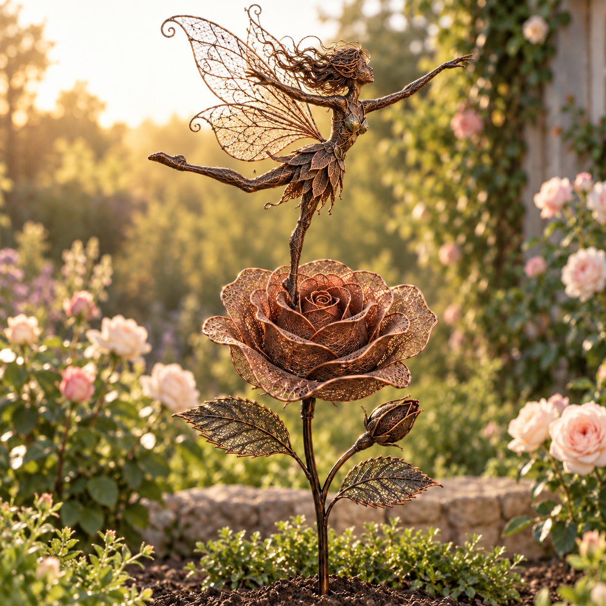 🌹 Enchanted Rose Fairies – Whimsical Garden Sculpture Collection