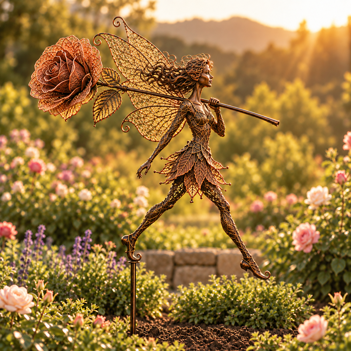 🌹 Enchanted Rose Fairies – Whimsical Garden Sculpture Collection