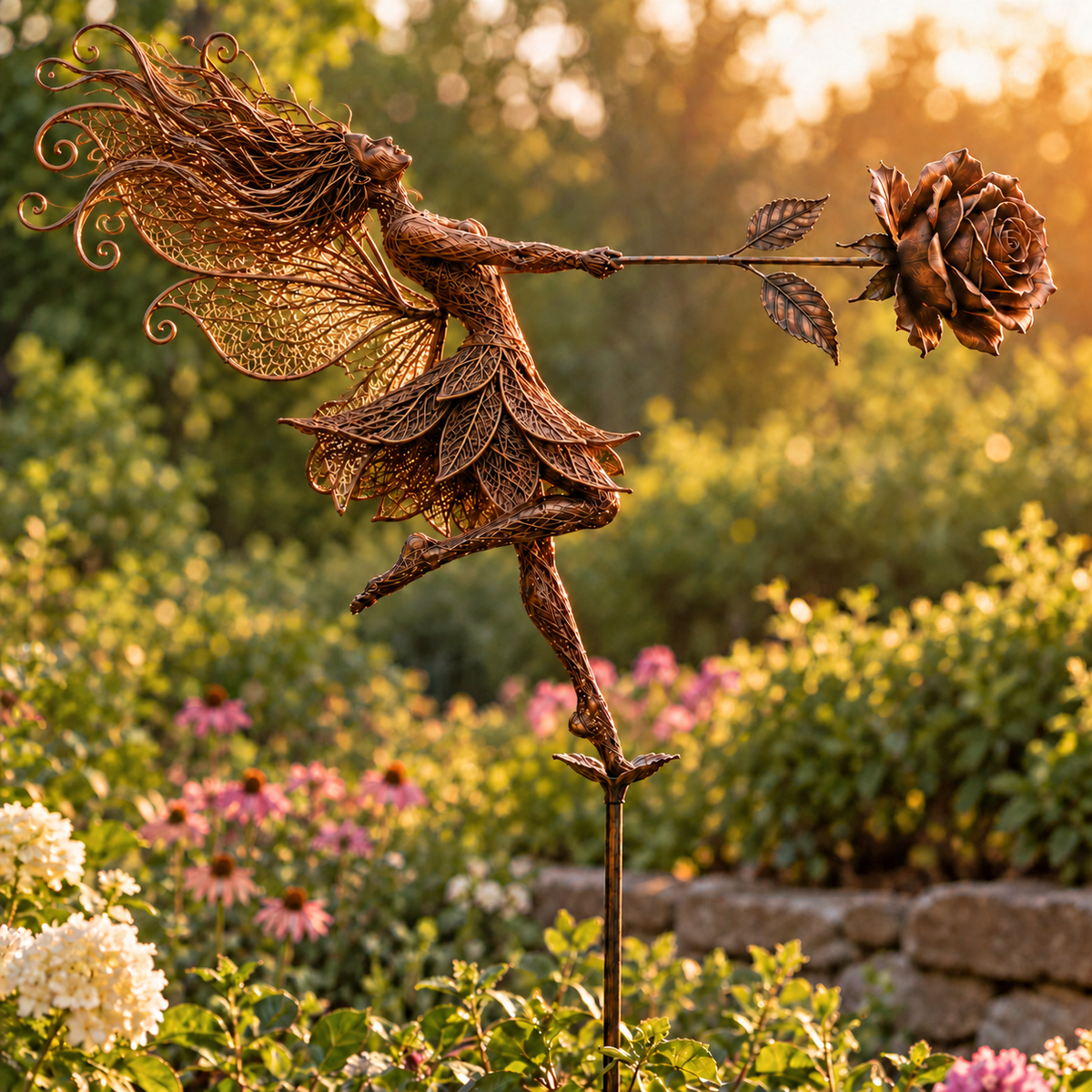 🌹 Enchanted Rose Fairies – Whimsical Garden Sculpture Collection