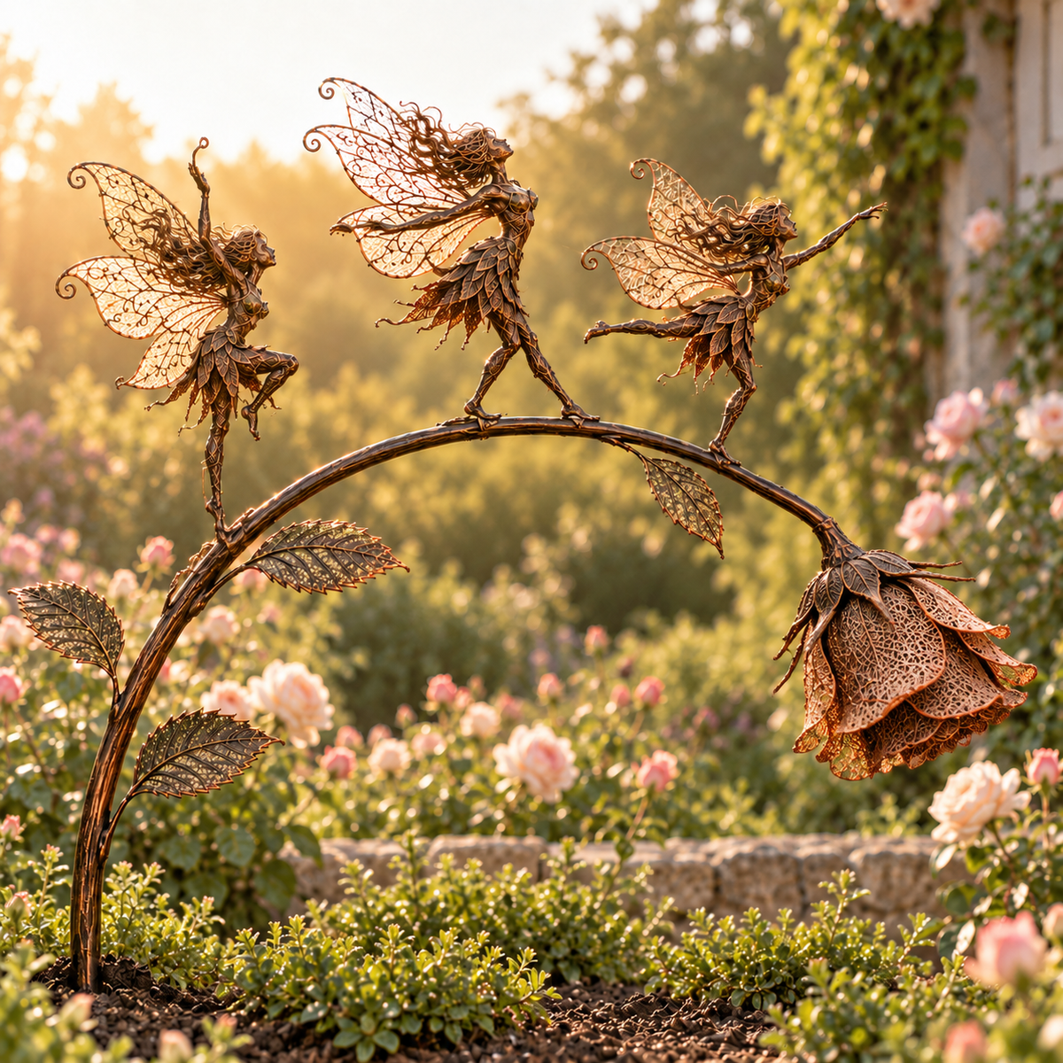 🌹 Enchanted Rose Fairies – Whimsical Garden Sculpture Collection