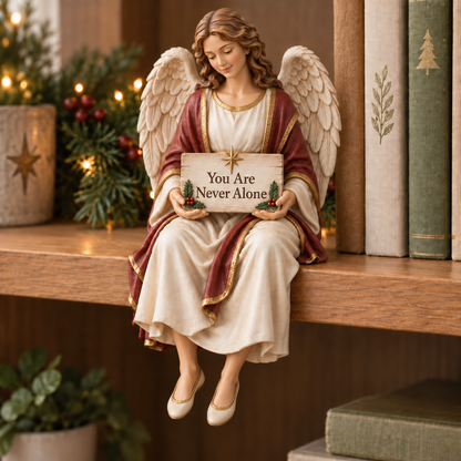 🕊️ You Are Never Alone — Christmas Guardian Angel Shelf Sitter