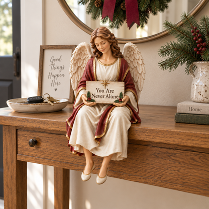 🕊️ You Are Never Alone — Christmas Guardian Angel Shelf Sitter