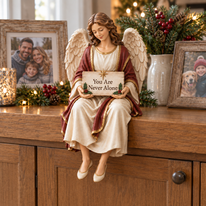 🕊️ You Are Never Alone — Christmas Guardian Angel Shelf Sitter