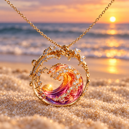 🌅 Sunset Wave Necklace