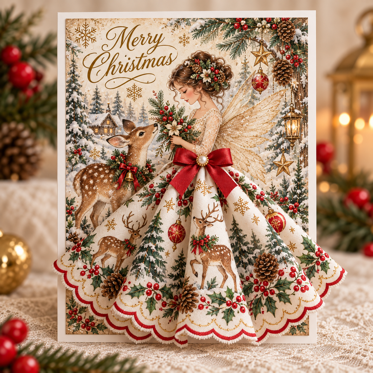 🔥😍3D Christmas Angel Card – Festive Holiday Greeting