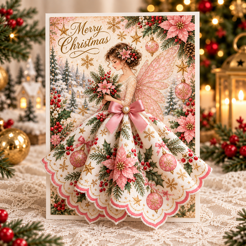 🔥😍3D Christmas Angel Card – Festive Holiday Greeting