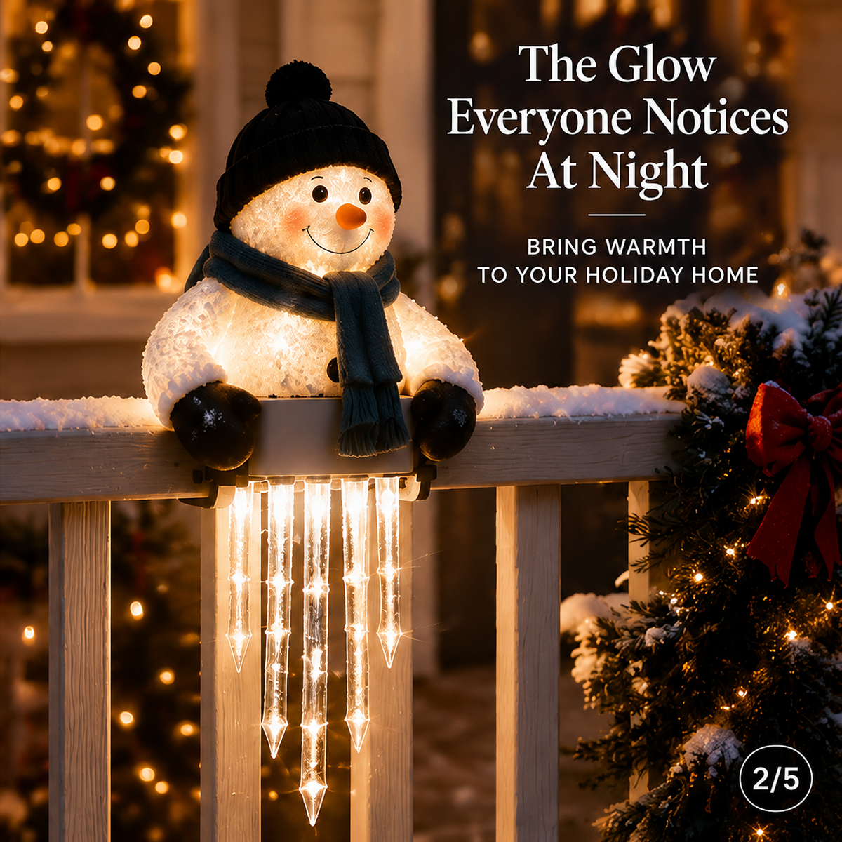 2027 Nestmiro® Christmas Glow Friends Icicle Railing Lights