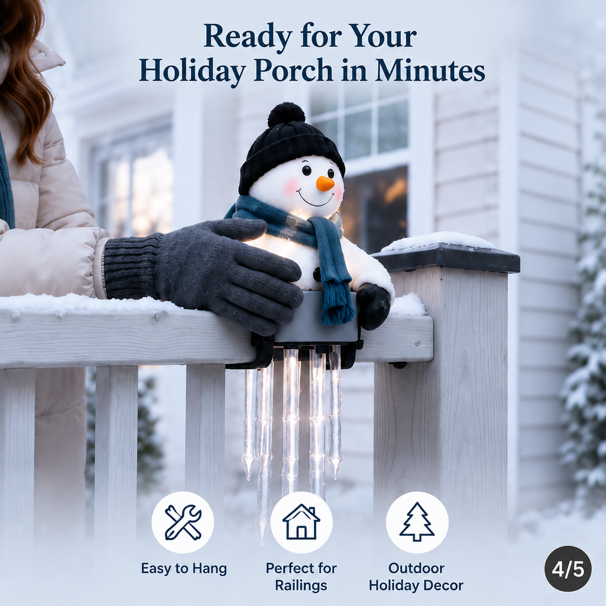 2027 Nestmiro® Christmas Glow Friends Icicle Railing Lights