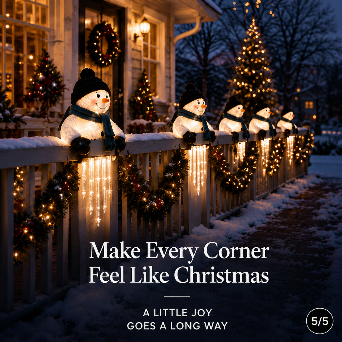2027 Nestmiro® Christmas Glow Friends Icicle Railing Lights