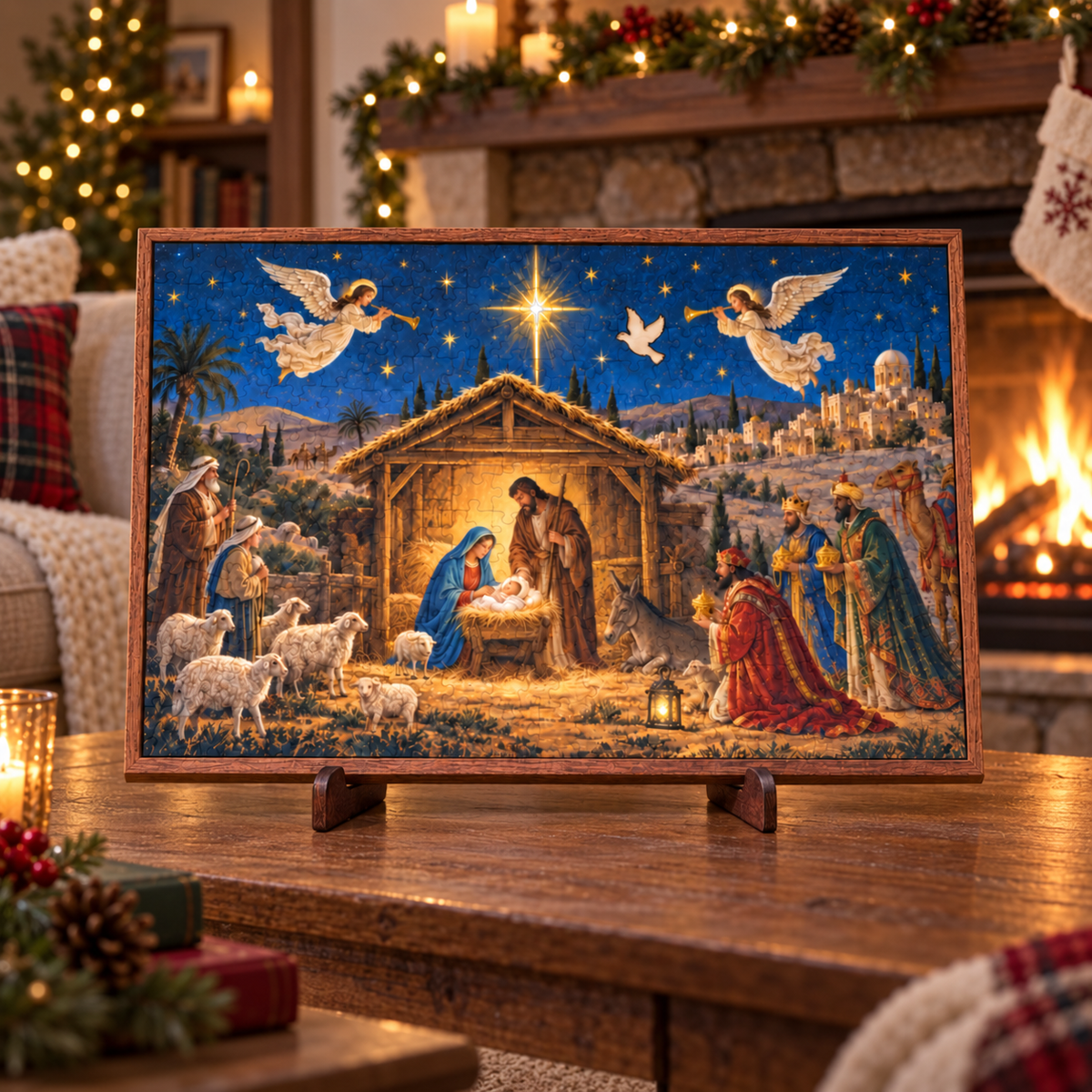 🎄✨ The Christmas Story Wooden Nativity Puzzle – A Faith-Filled Family Keepsake ✝️