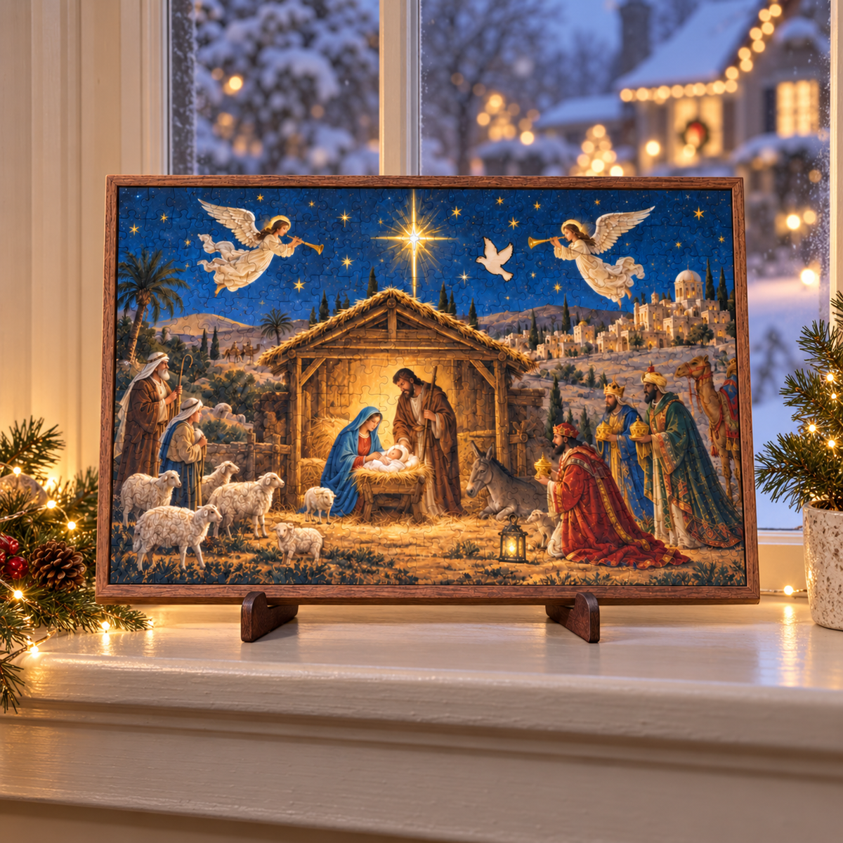 🎄✨ The Christmas Story Wooden Nativity Puzzle – A Faith-Filled Family Keepsake ✝️