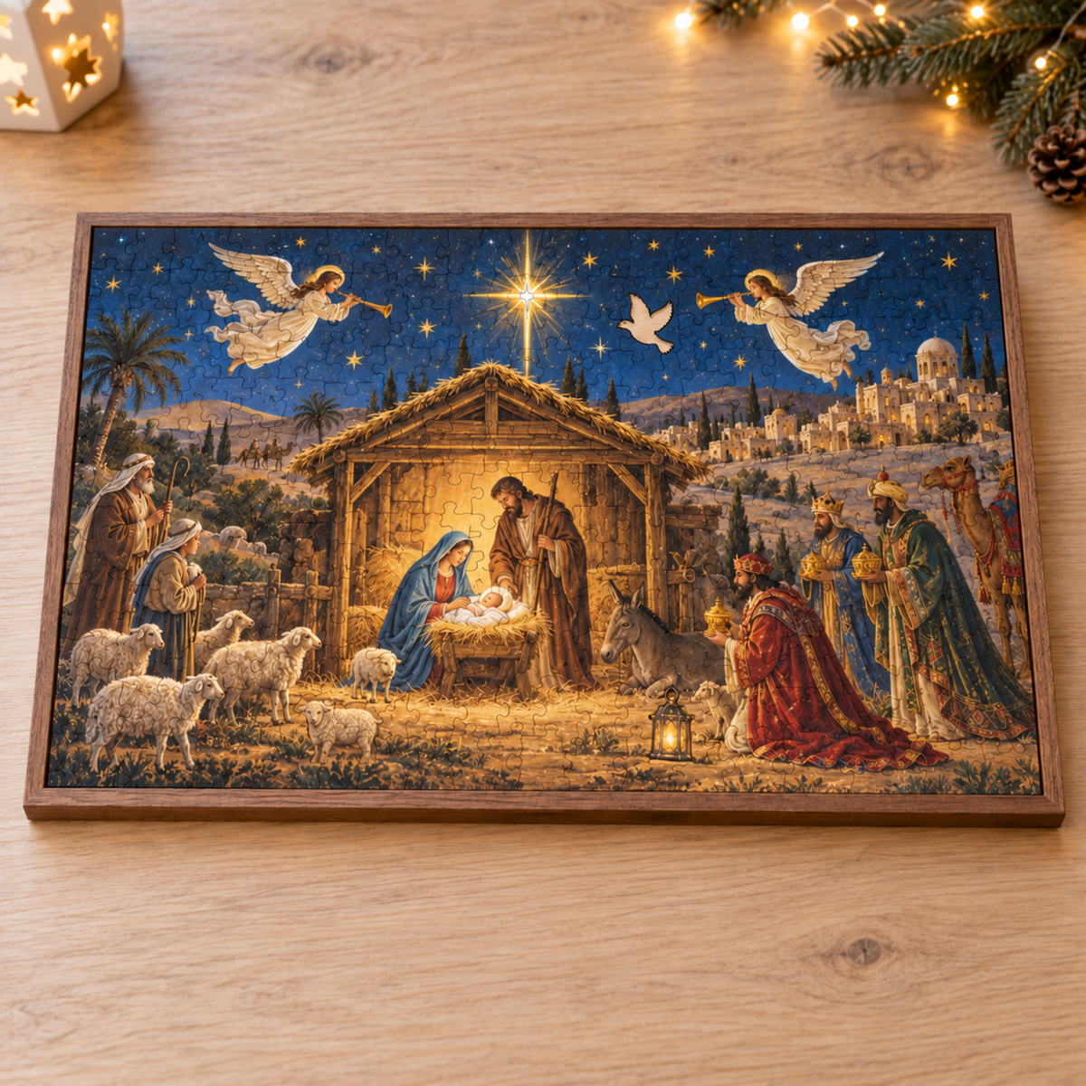 🎄✨ The Christmas Story Wooden Nativity Puzzle – A Faith-Filled Family Keepsake ✝️