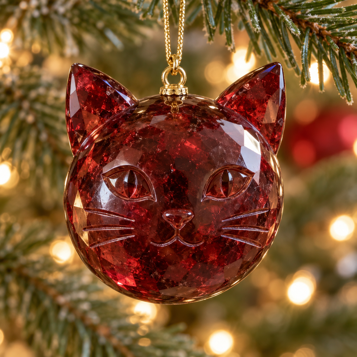 🎄 Gemstone-Inspired Cat Christmas Ornament – A Purr-fect Gift for Cat Lovers 🐱✨