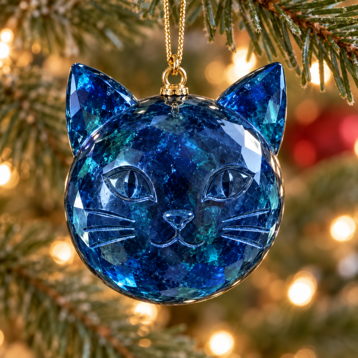 🎄 Gemstone-Inspired Cat Christmas Ornament – A Purr-fect Gift for Cat Lovers 🐱✨