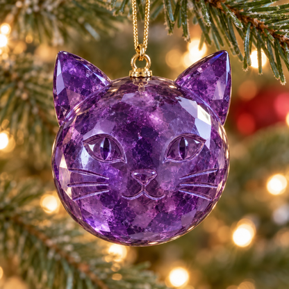 🎄 Gemstone-Inspired Cat Christmas Ornament – A Purr-fect Gift for Cat Lovers 🐱✨