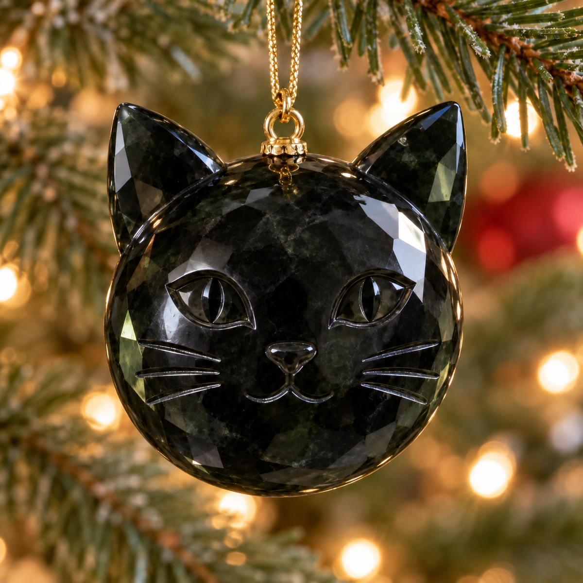 🎄 Gemstone-Inspired Cat Christmas Ornament – A Purr-fect Gift for Cat Lovers 🐱✨