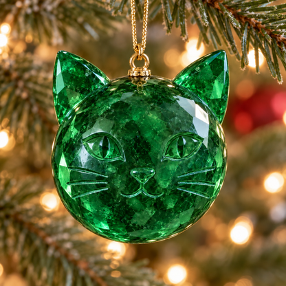 🎄 Gemstone-Inspired Cat Christmas Ornament – A Purr-fect Gift for Cat Lovers 🐱✨