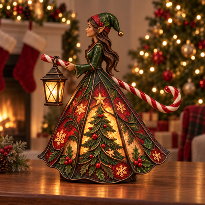 🎄 Santa & Elf Light-Up Figurines – A Warm Christmas Welcome ✨