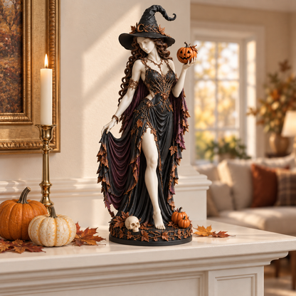 🎃 The Autumn Enchantress | Elegant Halloween Witch Figurine