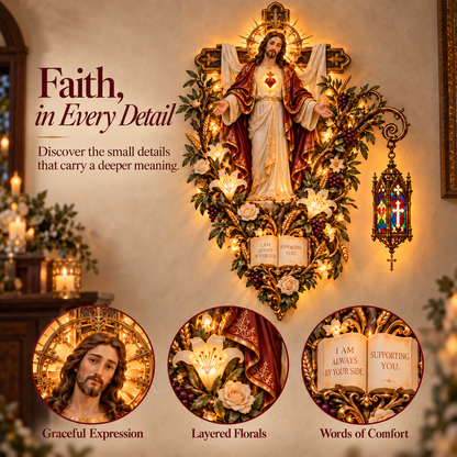 ✝️✨ Always Beside You – Sacred Heart Jesus Wall Light