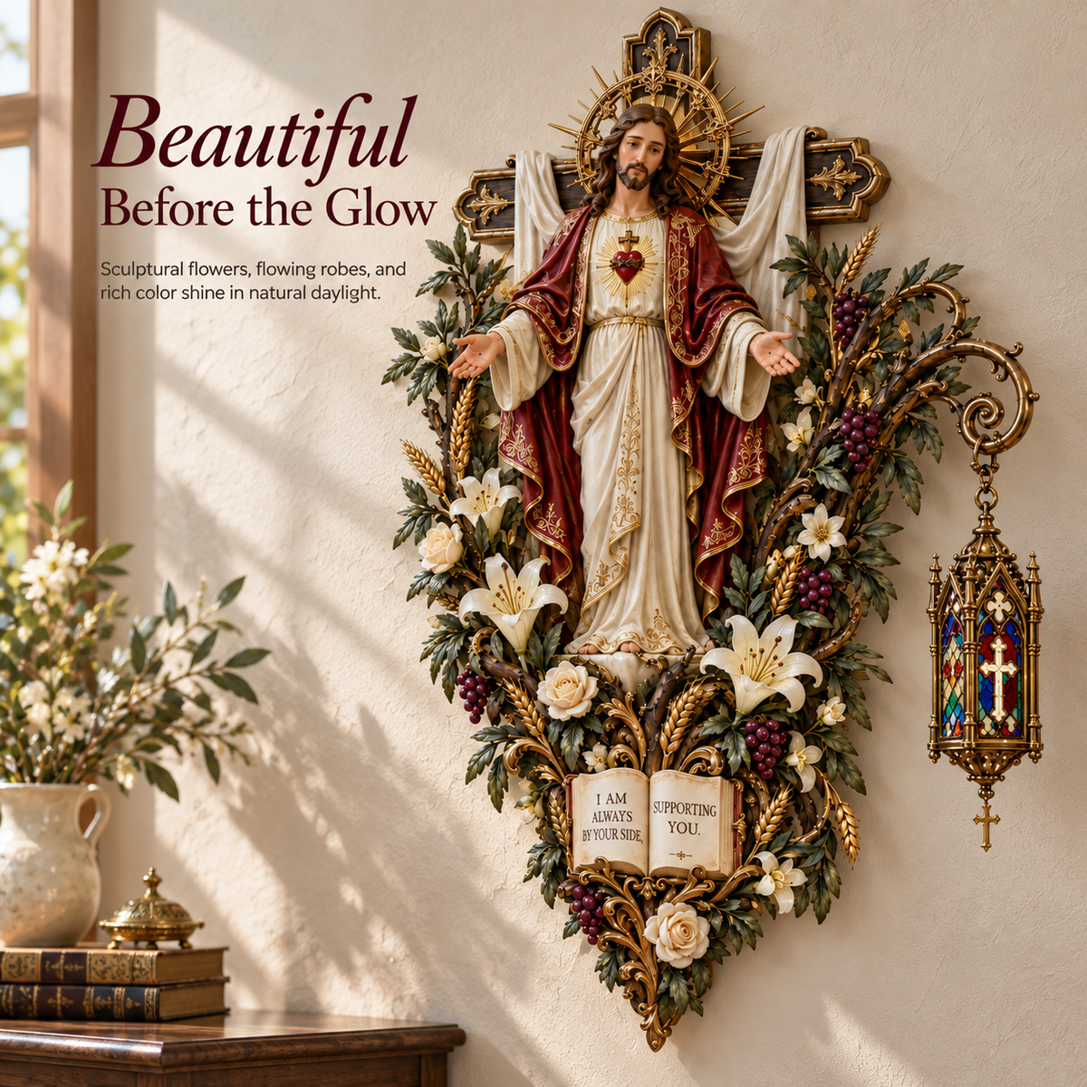 ✝️✨ Always Beside You – Sacred Heart Jesus Wall Light