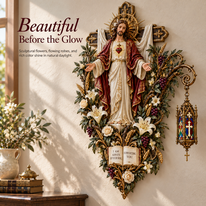 ✝️✨ Always Beside You – Sacred Heart Jesus Wall Light