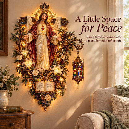 ✝️✨ Always Beside You – Sacred Heart Jesus Wall Light
