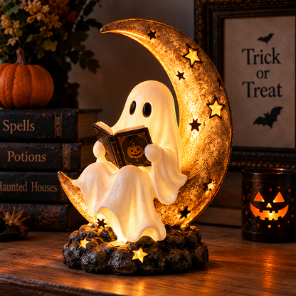 ✨🌙Ghostly Moonlight – Halloween Reading Ghost Lamp👻