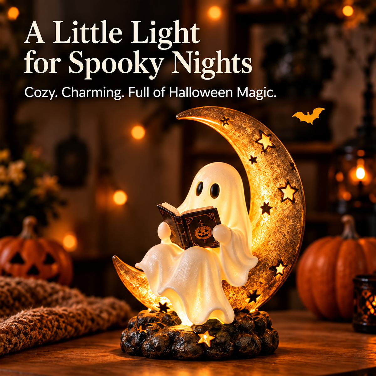 A Little Light for Spooky Nights Ghostly Moonlight lamp