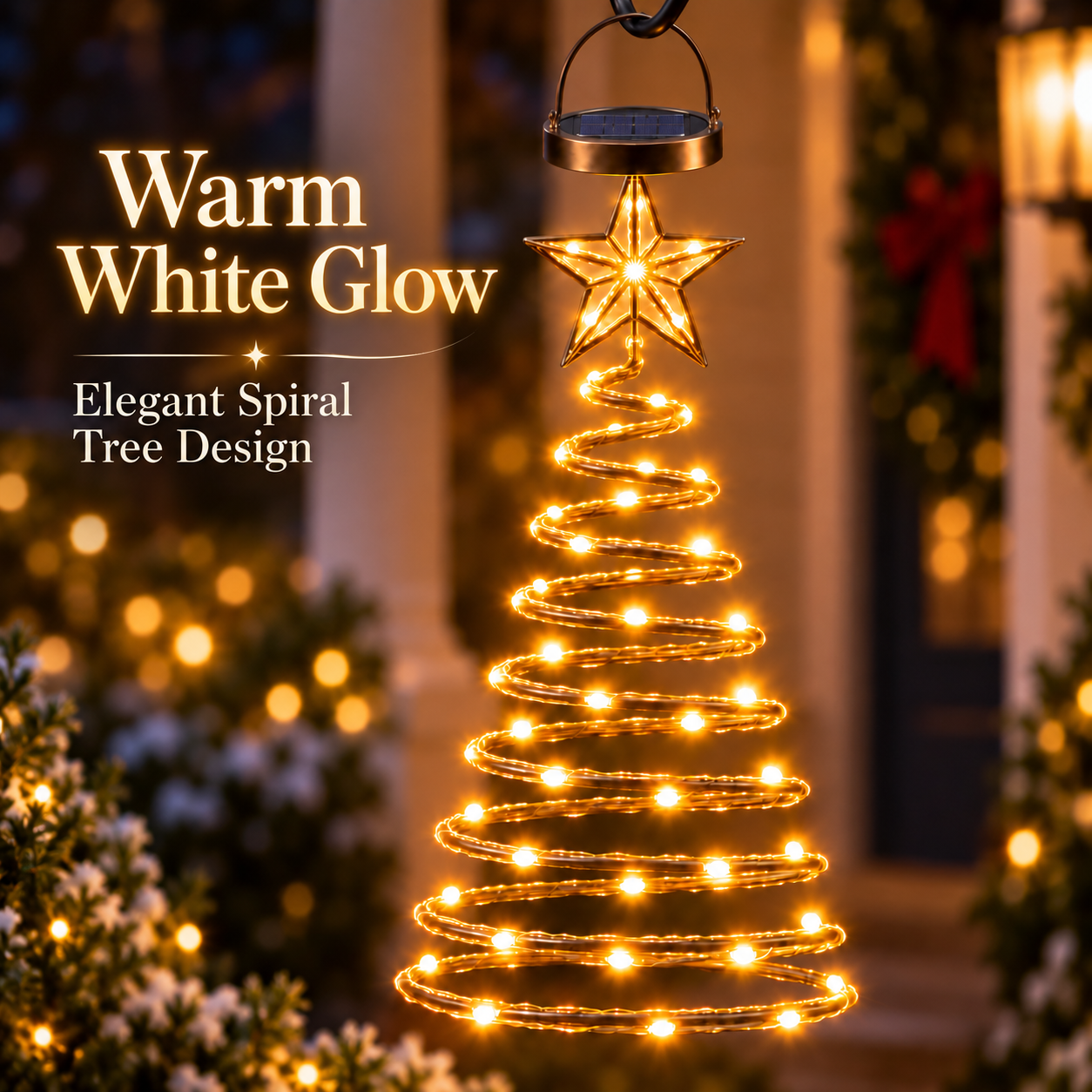 Warm white LED spiral Christmas tree light