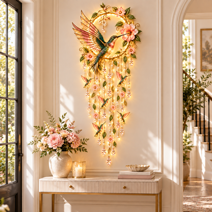 ✨ Enchanted Bird Garden Cascade Wall Light Collection – Hummingbird, Cardinal, Bluebird & Peacock